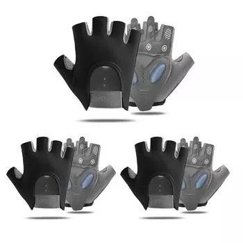 Перчатки с половиной пальца, противоскользящие велосипедные защитные перчатки, регулируемые летние тренировочные перчатки для кемпинга, скалолазания, пешего туризма, спорта на открытом воздухе M чёрный
