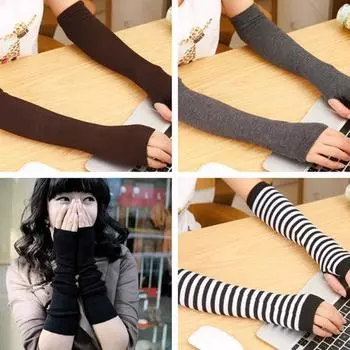 Перчатки с полупальцами, перчатки с открытыми пальцами и длинными рукавами, женские перчатки Average size