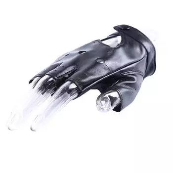 Перчатки с полупальцами в форме сердца, перчатки для танцев, перчатки для выступлений, перчатки без пальцев из искусственной кожи белый