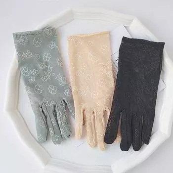 Перчатки с защитой от ультрафиолета на все пальцы, нарядные перчатки, женские перчатки для вождения, весна-лето розовый