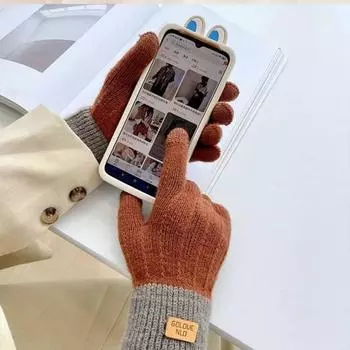 Перчатки шикарные плюшевые мягкие уличные перчатки перчатки для кемпинга и велоспорта перчатки зимний подарок чёрный