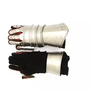 Перчатки средневекового воина из металла в готическом стиле рыцаря, функциональные перчатки для доспехов