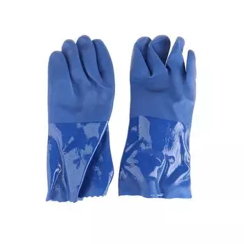 Перчатки стойкие к маслу, кислотам, щелочам, синяя подкладка, хлопок, промышленные защитные перчатки, опасные химикаты, 1 пара one size