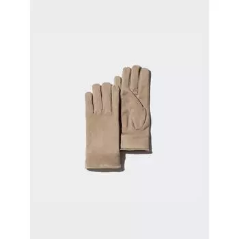 Перчатки Uniqlo Japan Heattech Lining с замшевой отделкой на ощупь 06 GRAY/M