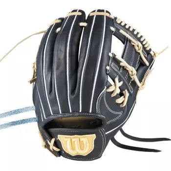 Перчатки Wilson Baseball для Hardball Wilson Staff DUAL Staff для игроков в инфилд, изготовленные в Японии, Air Little Fingers, оригинальный тип WBW102309 W, черные (Перчатка)