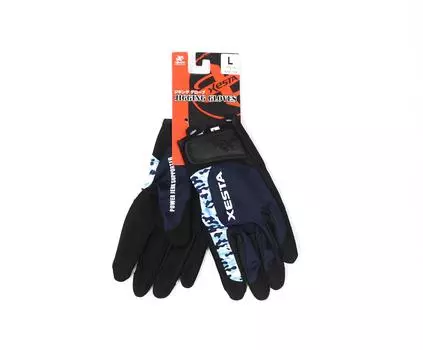 Перчатки Xesta для джиггинга, размер L, черные, темно-синие, камуфляжный (1874)