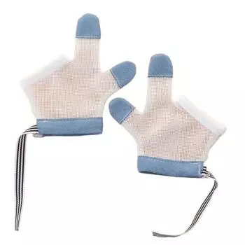 Перчатки-защита от сосания пальцев Дышащие перчатки против сосания пальцев для прекращения грызения ногтей, сосания больших пальцев, пальцев для младенца S