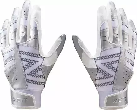 Перчатки ZETT Batting для обеих рук Silver x White M BG17012B (1311)