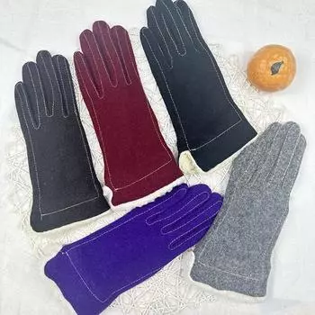 Перчатки женские бархатные теплые и холодные перчатки милые сенсорные овечьи перчатки для езды на лыжах фиолетовый