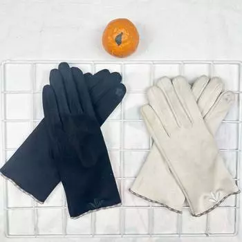 Перчатки женские бархатные теплые и холодостойкие симпатичные перчатки для верховой езды с сенсорным экраном перчатки из оленьей кожи бархатные