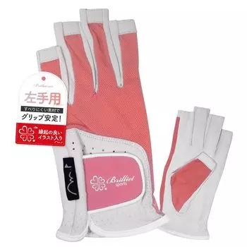 Перчатки женские Brilliet Golf No Fingertip For Left UV L Size, Кончики пальцев, Порез, Рука, Воздухопроницаемый, Защита, Милый, Стильный, Розовый, розовый