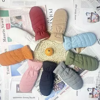 Перчатки женские теплые уличные ветрозащитные флисовые утолщенные набивные перчатки для езды на электромобиле хлопковые перчатки серый