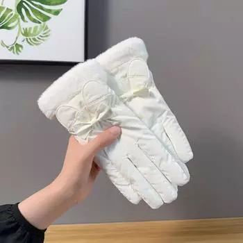 Перчатки зимние велосипедные теплые флисовые утолщенные сенсорные водонепроницаемые average size бежевый