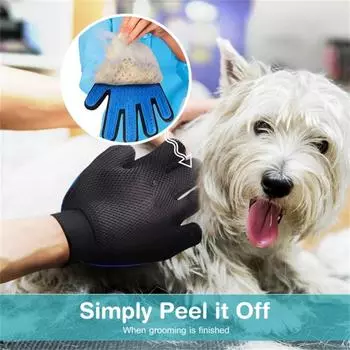 Перчаточные щетки для ухода за домашними животными, инструмент для удаления линяющих волос у домашних животных, щетка или расческа для массажа и купания домашних животных, для собак, кошек, лошадей One Size