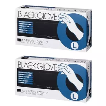 Перчаток Okamoto Black Gloves 50 шт. L В комплект входит оригинальная наклейка с логотипом [Набор 2] +