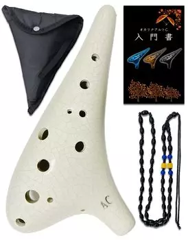 PERDIN Ocarina Alto C Вводный набор Набор для начинающих Окарина Окарина Керамика Аппликатура на японском языке Инструкция включена (Безумный белый)