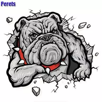 Перец бульдог автомобильная наклейка забавные наклейки автоаксессуары мультяшные наклейки 1PCS чёрный