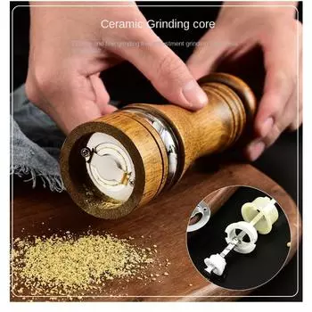 Перечница Керамическая Основа Деревянная Мельница Акриловая Перечница Шейкер Дуб Руководство