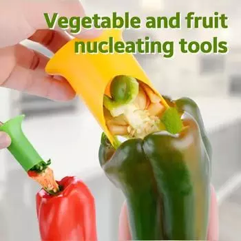 Перечный нож для удаления семян чили, перца халапеньо, огурцов, томатов, сепаратор для семян, резак для кухни зелёный