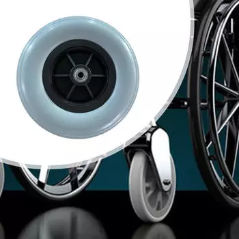 Переднее колесо для инвалидной коляски 8 дюймов Износостойкое ручное управление Аксессуары with Front Fork