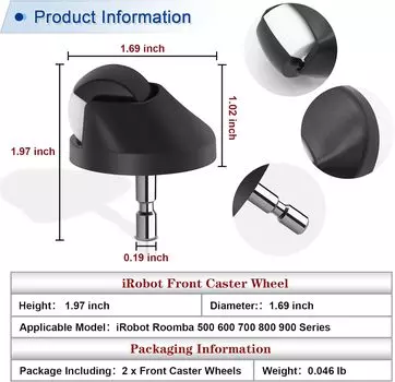 Переднее колесо, роликовый узел для роботов-пылесосов iRobot Roomba 500 600 700 800 900 серии i7 E5 E6, противоскользящие аксессуары