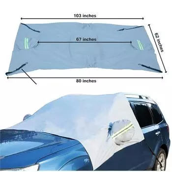 Переднее лобовое стекло автомобиля и боковое зеркало, защита от солнца, снега, мороза, льда, брезент, откидная крышка
