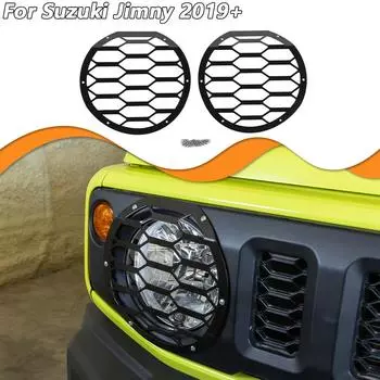Передние фары автомобиля, крышка лампы, украшение, защита фар для Suzuki Jimny 2019-2023, аксессуары, 2 шт. чёрный