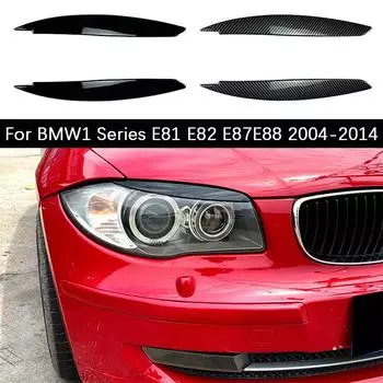 Передние фары, брови, веки, глянцевый черный карбоновый вид, ABS-пластик, отделка кузова, комплекты для BMW 1 серии E81 E82 E87 E88 2004-2014