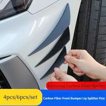 Передний бампер из углеродного волокна, разделитель губ, плавники, спойлер на корпусе Canard Valence Chin для всех моделей 4PCS