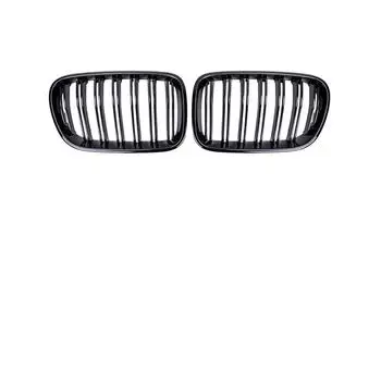 Передний бампер, решетки капота для BMW X3 F25 2011-2013, стиль с одинарными и двойными линиями, верхние гоночные решетки A-Glossy Black