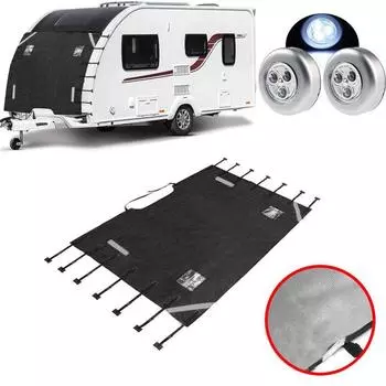 Передний чехол для буксировки каравана RV Водонепроницаемый Защитный +2 Светодиодных фонаря Сверхпрочная Деталь