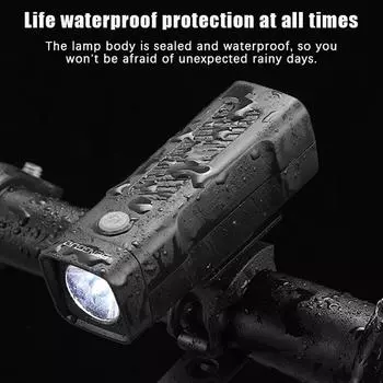 Передний фонарь для велосипеда, фонарь для велосипеда, 500 мАч, перезаряжаемый через USB, простая установка, 3 режима, аксессуары для велосипеда, лампа для зарядки через USB