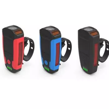 Передний фонарь для велосипеда, фонарик, велосипедная фара с звуковым сигналом/спидометром Charging чёрный