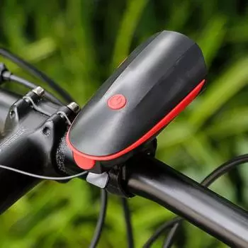 Передний фонарь для велосипеда с звуковым сигналом Перезаряжаемый светодиодный фонарь высокой яркости на руль Фара для горного велосипеда Ночная езда на велосипеде Свет безопасности для велосипеда Charging красный