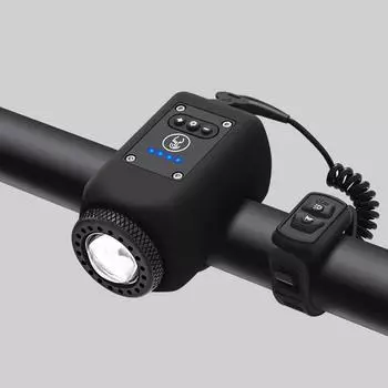 Передний фонарь для велосипеда, супер яркий велосипедный фонарик с громким звуковым сигналом, колокольчик для горного велосипеда, аксессуары Mtb синий