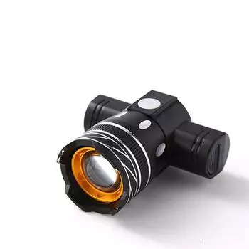 Передний фонарь для велосипеда T6, ночной светильник из алюминиевого сплава, зарядка через USB, телескопический зум, вращающийся на 360 градусов, уличный велосипедный фонарь