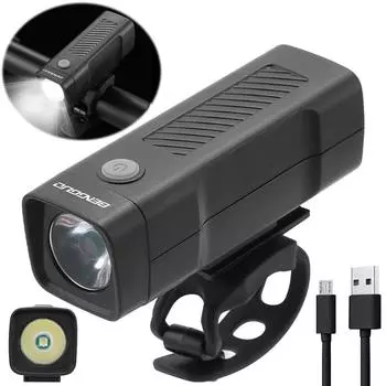 Передний фонарь для велосипеда USB перезаряжаемый фонарь на руль велосипеда водонепроницаемый чёрный