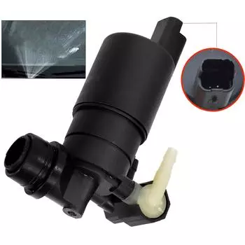 Передний и задний насос омывателя ветрового стекла, водяной мотор, двойной выход, подходит для Nissan Qashqai Dualis J10 Pathfinder R51 чёрный
