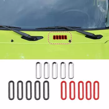 Передний капот автомобиля, накладка на кольцо воздухозаборника, защитная наклейка для Suzuki Jimny, 2019, автомобильные аксессуары из АБС-пластика углеродного волокна черного