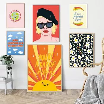 Передний плакат вдохновляющая цветная печать картина маслом вдохновляющие цитаты обои искусство 21cm30cm NoFrame