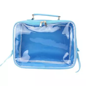 Передний прозрачный рюкзак Ita Bag 3WAY с окном, сумка через плечо, сумка на молнии, значок Akki Otakatsu Live [o-waki] (синий)