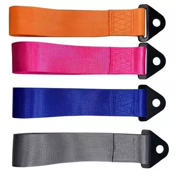 Передний ремень для буксировки автомобиля, универсальный ремень для бампера, крюк, прицеп, полиэстер розовый