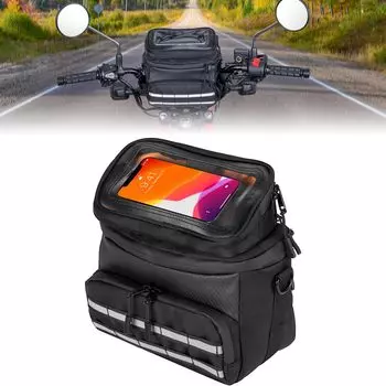 Передний руль велосипеда KEMIMOTO, большой смартфон, совместимый с высокочувствительным сенсорным рулем, водонепроницаемый передний аксессуар для хранения велосипеда, простой в использовании