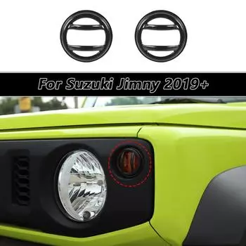 Накладка на передний указатель поворота автомобиля, декоративная накладка на крышку для Suzuki Jimny 2019-2023, металлические внешние аксессуары, черный цвет чёрный