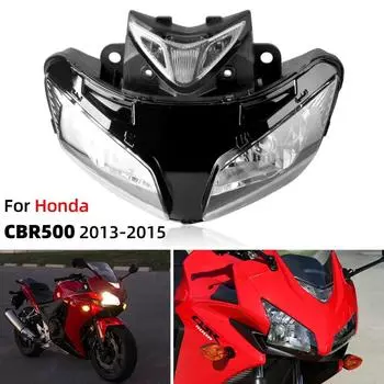 Передняя фара мотоцикла REALZION, фара, лампа, подходит для Honda CBR500 CBR 500 2013-2015 2014 Black чёрный
