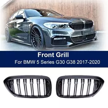 Передняя гоночная решетка радиатора для Bmw 5 серии G30 G38 525I 530I 540I 550I 2017-бампер M-Performance с 2 ламелями матовый черный
