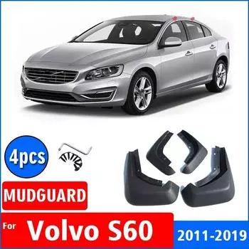 Передняя и задняя часть, 4 шт. для Volvo S60 2011 2012 2013-крыло, брызговики, брызговики, автомобильные аксессуары, брызговики чёрный