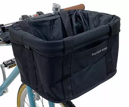 Передняя корзина Captain Stag Передняя корзина Съемная корзина Нейлоновый передний кронштейн Тип черный Ширина 340 x Глубина 370 x Высота 210 мм (КАПИТАН ОЛЕНЬ) Одно касание чёрный