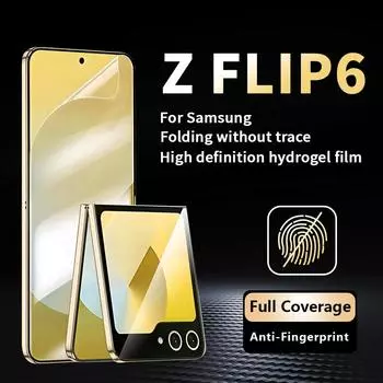 Передняя мягкая гидрогелевая пленка для полного экрана Samsung Galaxy Z Flip Z Flip3 Z Flip4 Z Flip5 Z Flip6 Z Flip