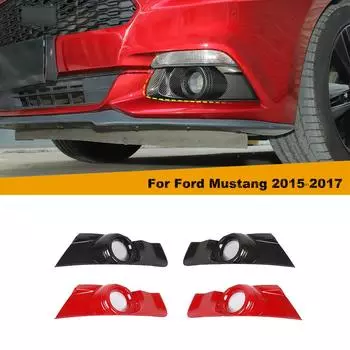 Передняя противотуманная фара автомобиля, накладка, защита противотуманной фары, декоративные наклейки для Ford Mustang 2015-2017, АБС-пластик, внешние аксессуары красный